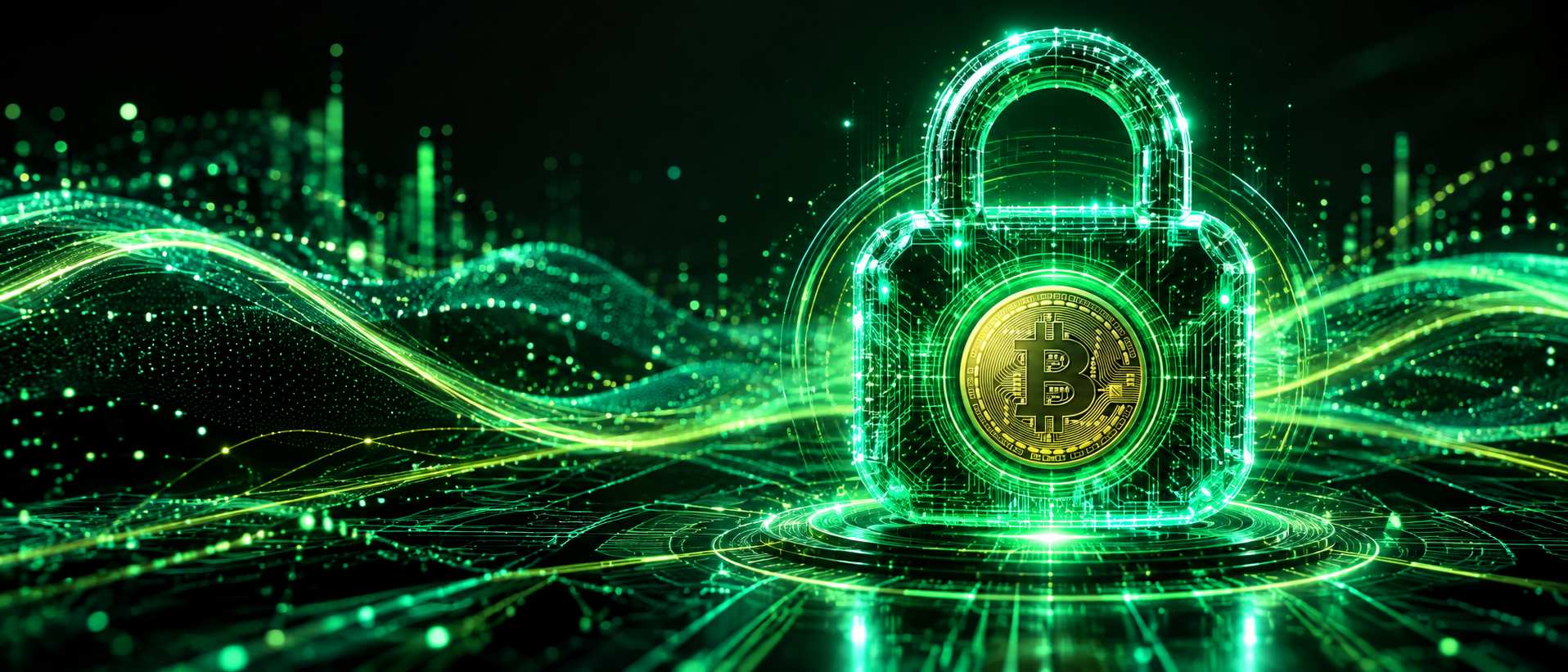 Digital padlock made of circuits protecting a crypto coin